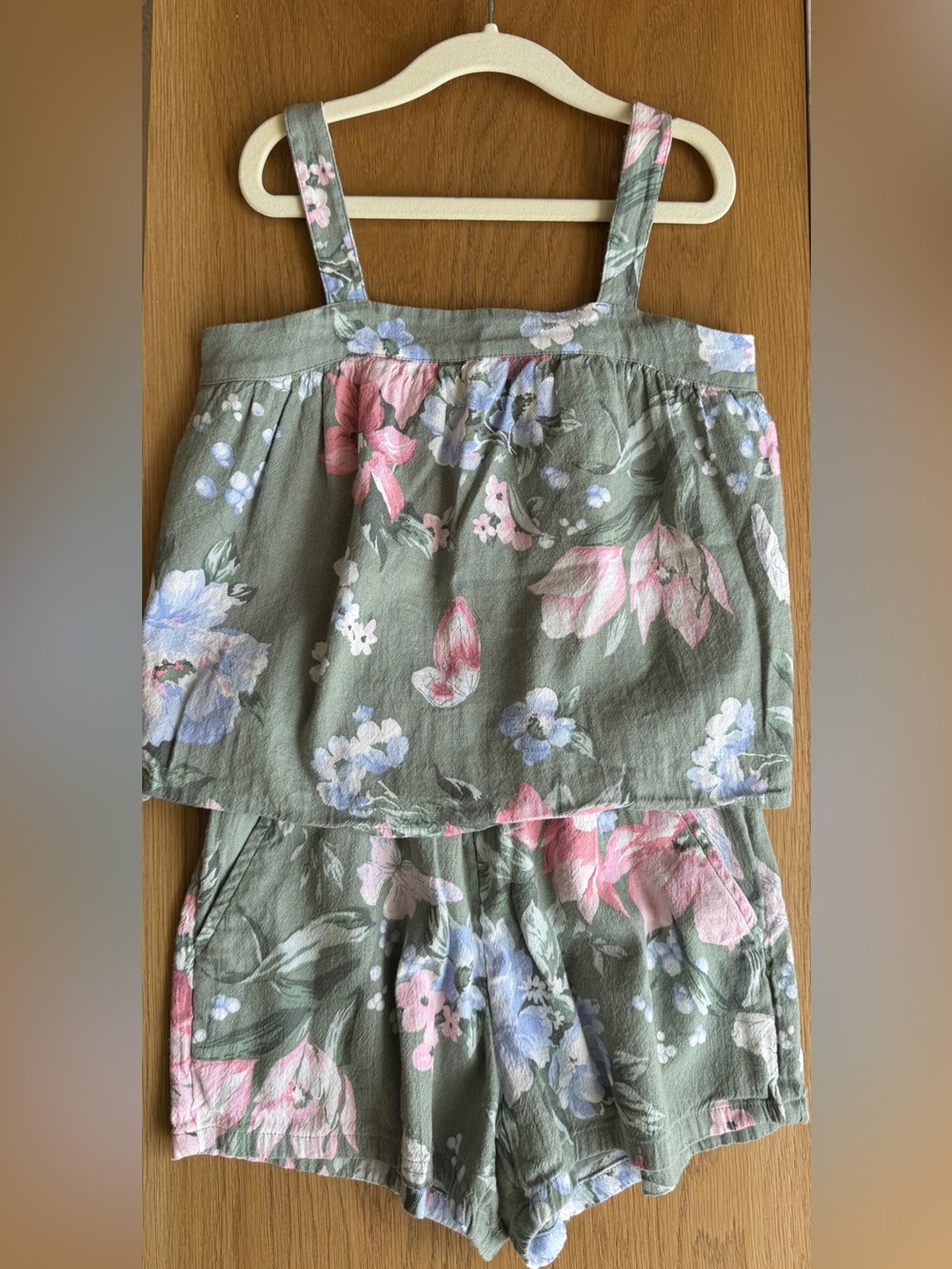 abercrombie kids Olive Floral Tank & Shorts Set - Pink & Blue Flowers